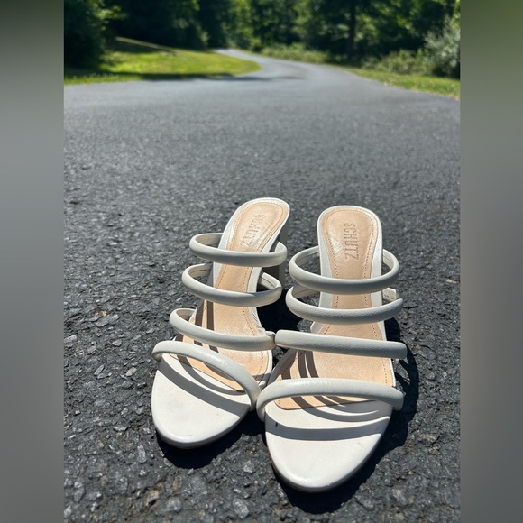 Schutz Strappy Block Heel Summer Sandal - Picture 15 of 15